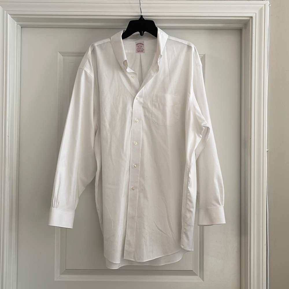 Brooks Brothers Button Down Shirt Collar White Dress Shirt